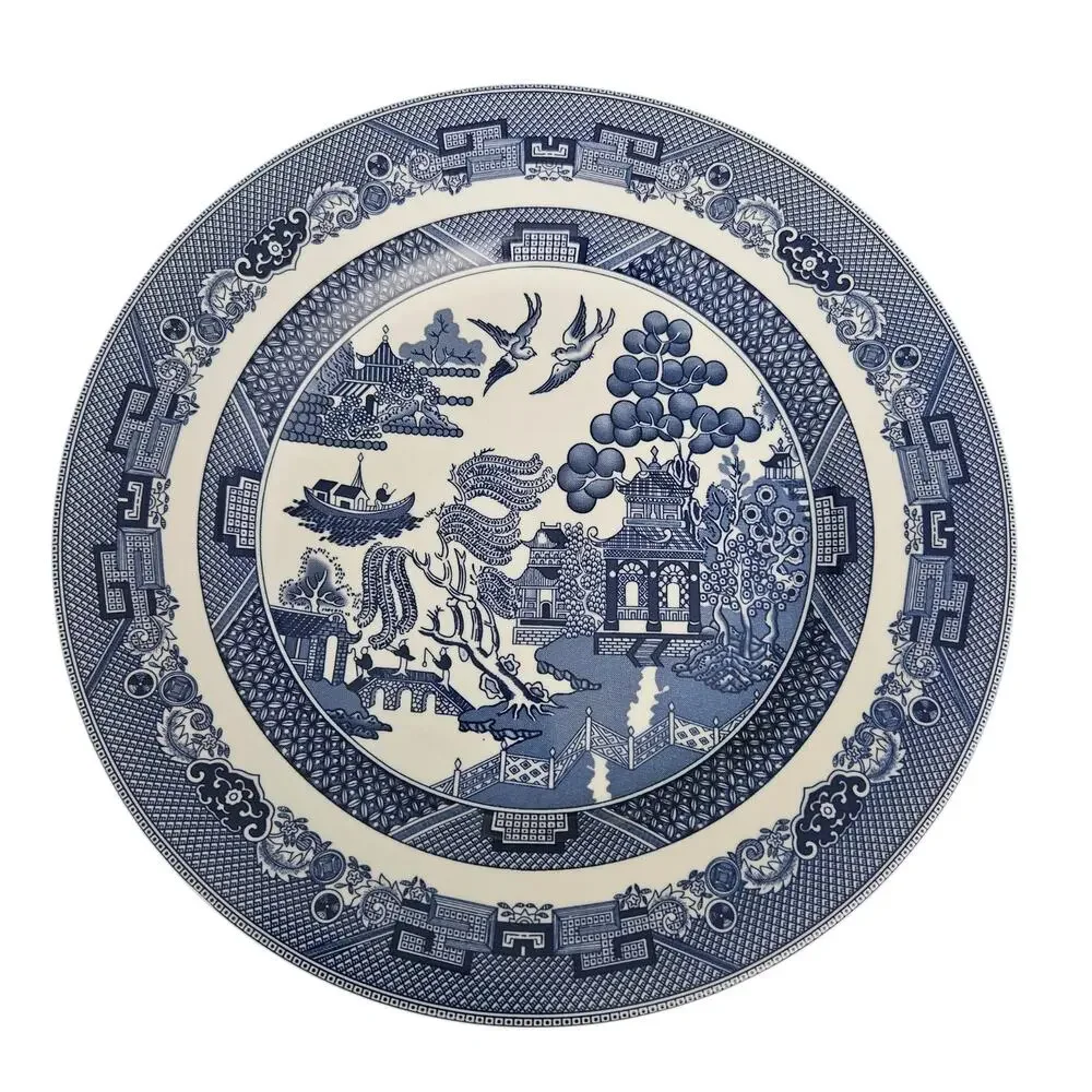 Johnson Bros Blue Willow Dinner Plates Set of 2 Made in England Blue White China